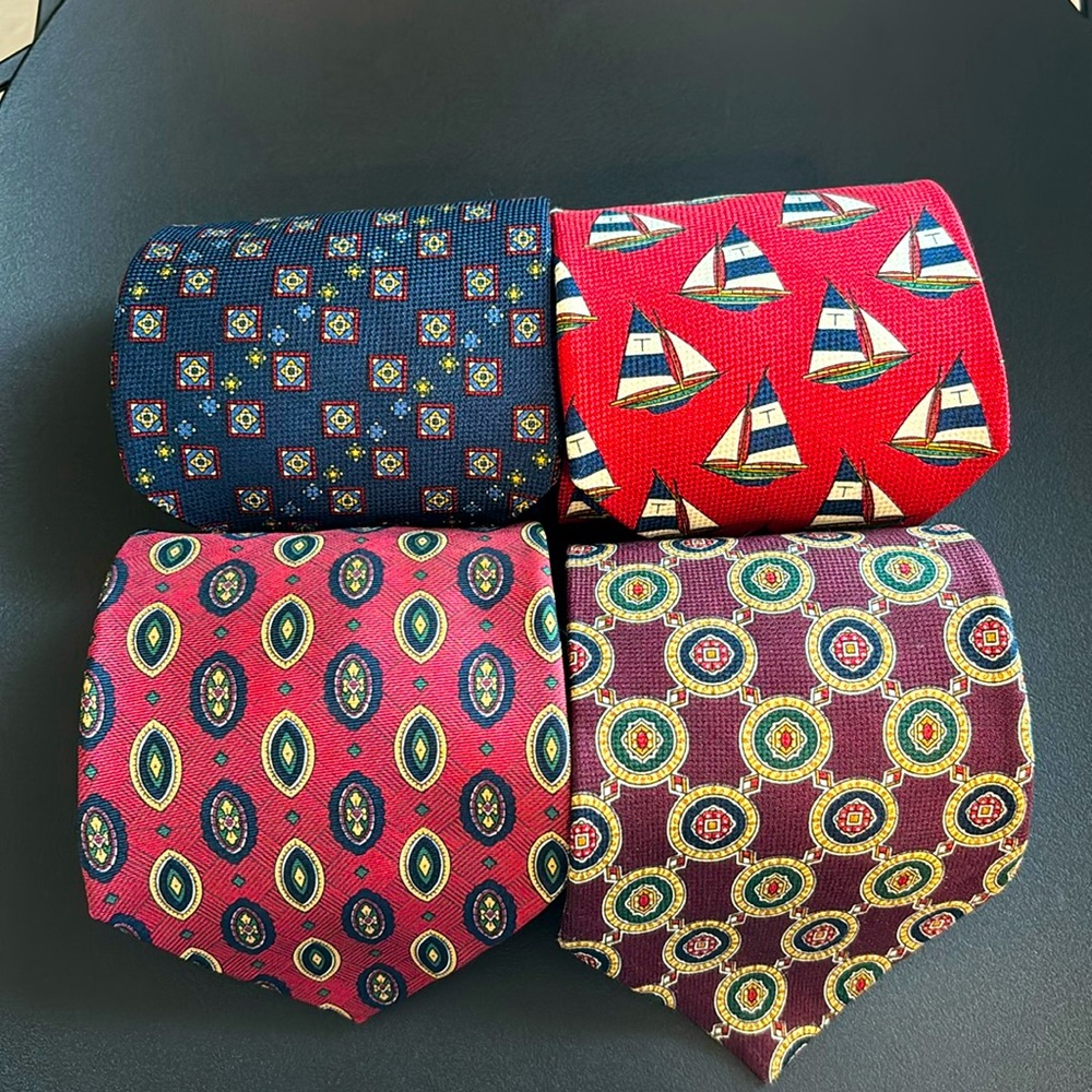 Tommy Hilfiger 100% Italian Silk Ties Bundle Multi Colors